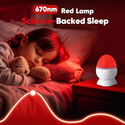 Red Light Night Light, 2-in-1 Sleep Aid Red Light for Bedroom