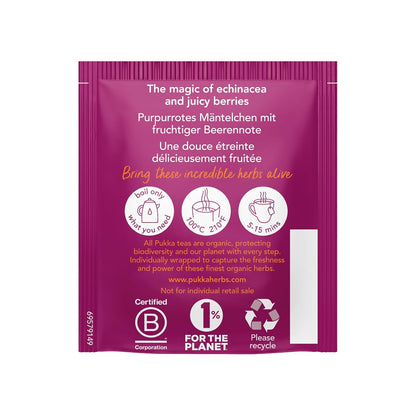 Pukka Elderberry & Echinacea Herbal Tea, 20ct (Pack of 6)