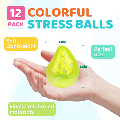 VESPRO 12 Pack Fidget Stress Balls for Adults, Cute Octopus Stress Sensory Stress Ball, Bulk Squishy Squeeze Ball Toys Set for Classroom Prizes and Birthday Party Favors