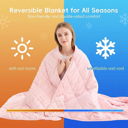 yescool Weighted Lap Pad 2 lb Blue Small Lap Blanket, Weighted Lap Blanket Cooling Heating Weighted Throw Blankets, Minky Blankets Gifts for Travel Outdoor Indoor, 20 * 30in