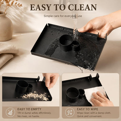 4 in 1 Incense Holder, Sage Burner Holder, Palo Santo Holder Burner, 5.47" Ash Catch Tray, Smudge Stick Holder with Handle for Incense Sticks Incense Cone, Yoga Meditation and Room Decor