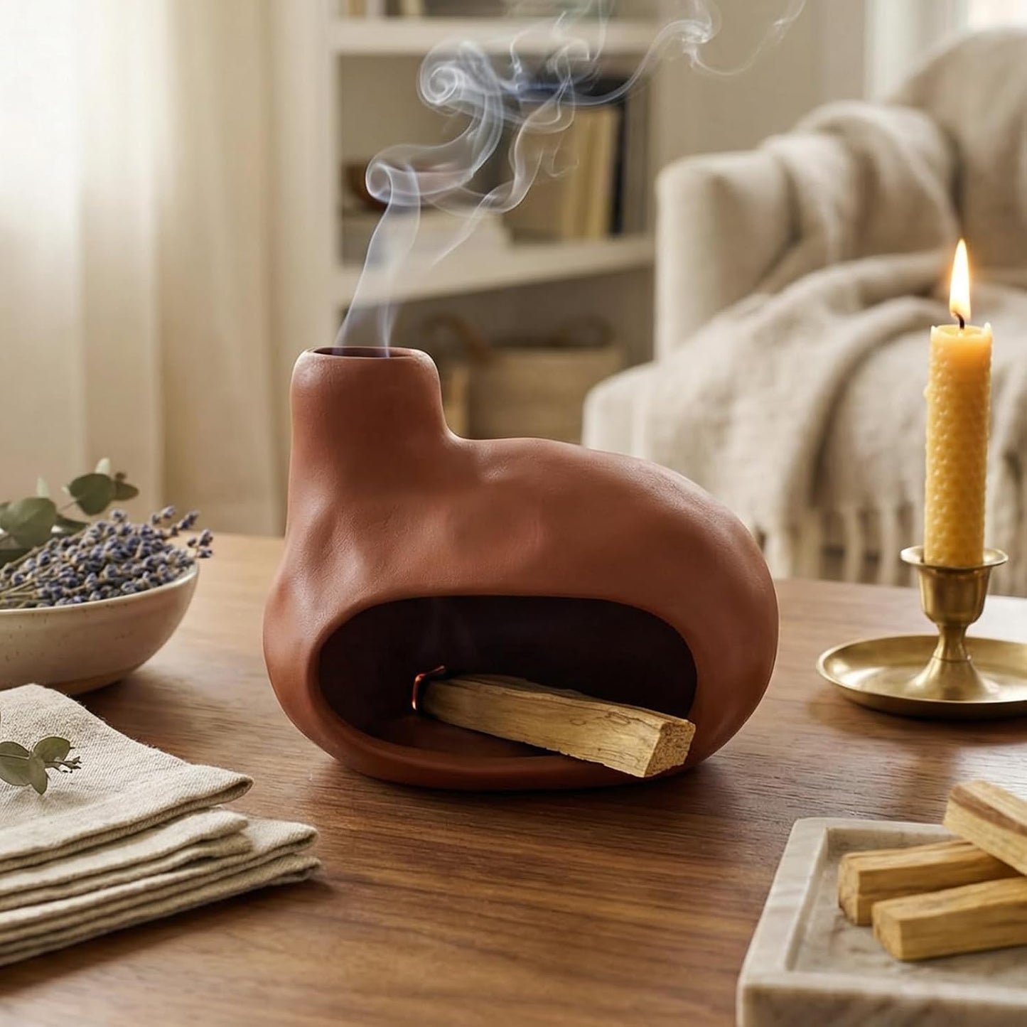 CEREMONY Palo Santo Holder -Mini Ceramic Incense Holder for Palo Santo Sticks