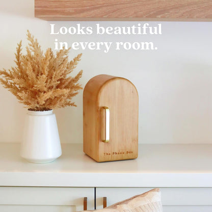Papaya The Phone Box, Cell Phone Box for Family Time, Premium Bamboo Wood