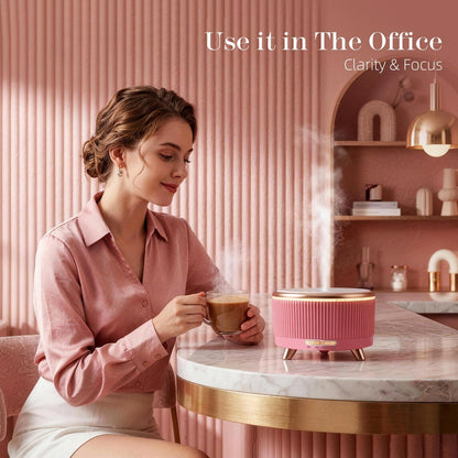 20-Hour Long-Lasting Aromatherapy, 500ML Large Essential Oil Diffuser: Ultrasonic Cool Mist Humidifier with Remote Control, 7 Color Lights, Timer, Auto-Off for Home/Bedroom/Yoga (White)