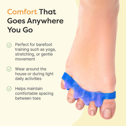 ZenToes Silicone Toe Spacers and Separators for Correct Toe Alignment, Bunion Relief, Hammertoe Straightener, Gel Orthopedic Corrector – 1 Pair (Black)