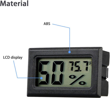 4-Pack Mini Digital Temperature Humidity Meters Gauge Indoor Thermometer Hygrometer LCD Display Fahrenheit (℉) for Reptile Tank,Jars,Guitar Case,Greenhouse, Garden, Cellar, Fridge, Closet