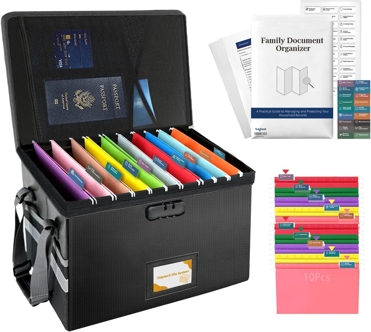 Deluxe Next of Kin Box Organizer with Labels,Estate Planning Organizer Kit