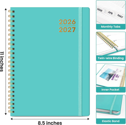 Planner 2026-2027 for Women & Men, Academic Monthly and Weekly Calendar Planner, Jul 2026 - Jun 2027, A5 (6.3" x 8.5"), Teacher Student Planning Book with Tabs, Ideal for Office School Supplies - Pink