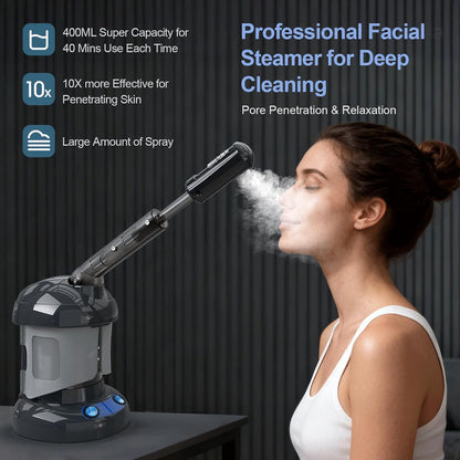 Facial Steamer, Ozone Nano Ionic Face Steamer for Deep Cleaning