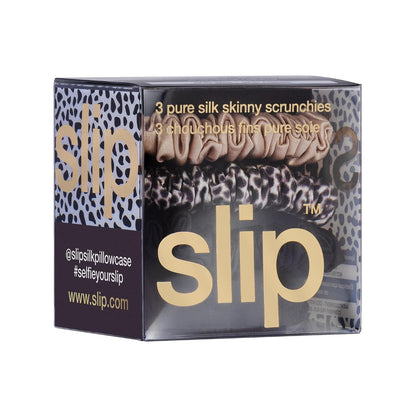 SLIP Amazon Exclusive Skinny Scrunchies: Anti-Crease, Anti-Breakage Slipsilk™ Design Protects Delicate Hair | Includes 3 Pure Silk Scrunchies, Basics