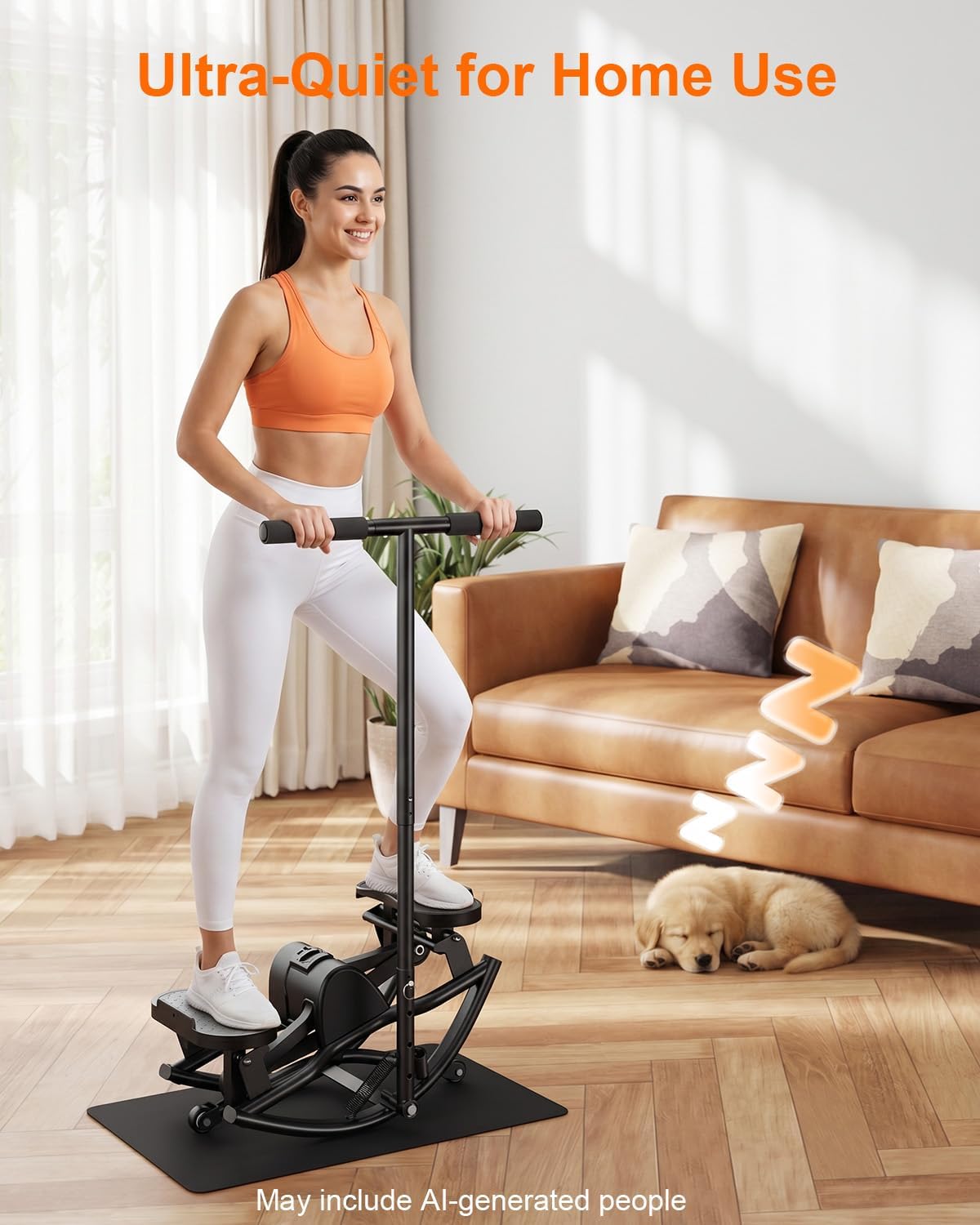 Rocking Steppers for Exercise at Home, Rocker Stepper Side to Side with Resistance Bands & Handlebar for Full Body Workout, Low-Impact Lateral Stepper Exercise Machine with Digital Monitor