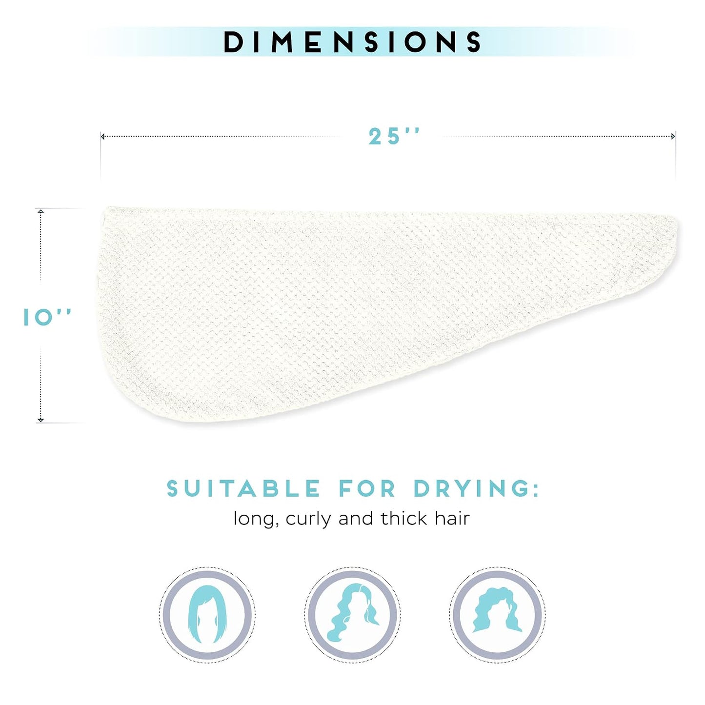 SimpleField 2 Pack Microfiber Hair Towel Wrap for Women, Anti Frizz Quick Drying Hair Turban for All Hair Style, Absorbent and Lightweight (Beige)