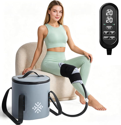 Ice Machine for Knee After Surgery w/Compression, Hip Replacement Cold Therapy Machine, Cryocuff Wrap Pack for Shoulder Recovery, ACL Cold Circulation System