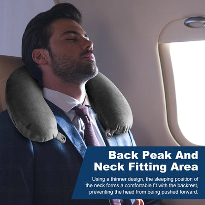 GDEOUP Travel Pillow 100% Pure Comfortable U Shape Memory Foam Pillows Neck and Head Support Portable Travel Neck Pillow Suitable for Planes Airplane for Traveling,Train,Self-Drivingng Car,(Grey)
