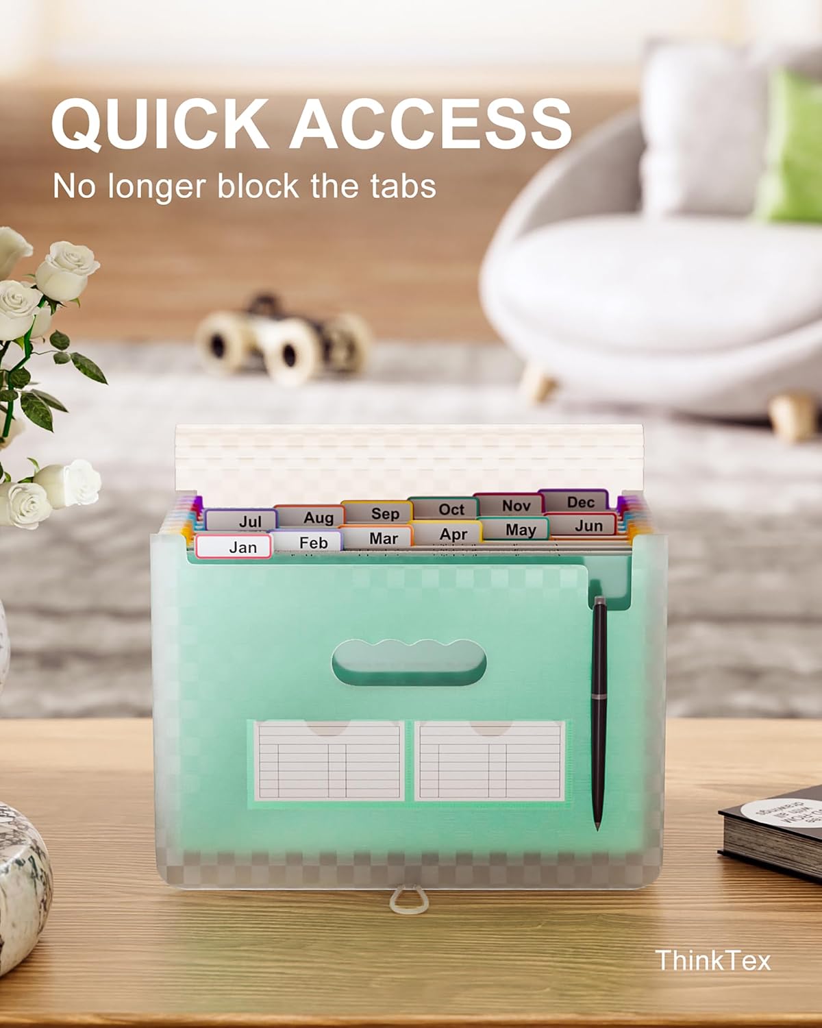 ThinkTex Accordion File Organizer, 12 - Pocket Expanding File Folders