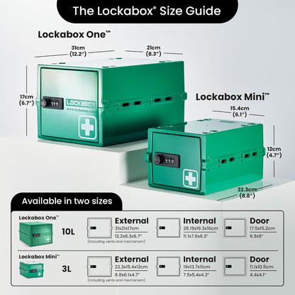 Lockabox Mini™ | Small Lock Box with Combination Lock (Half Letter Sized) | Mini Lockable Box for Small Medicines, Snacks & Mobile Phones | External Size 8.8 x 6.1 x 4.7 Inches (Crystal)
