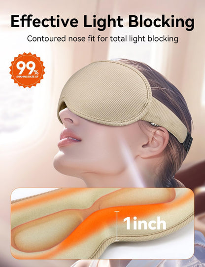 Sleep Mask, EVA BELLE Heated Eye Mask, Electric Sleeping Eye Mask, Warm Eye Compress Mask for Stye Relief, Adjustable Temperature & Timer, Electric Eye Heating Pad for Men Women-Graphene Heating