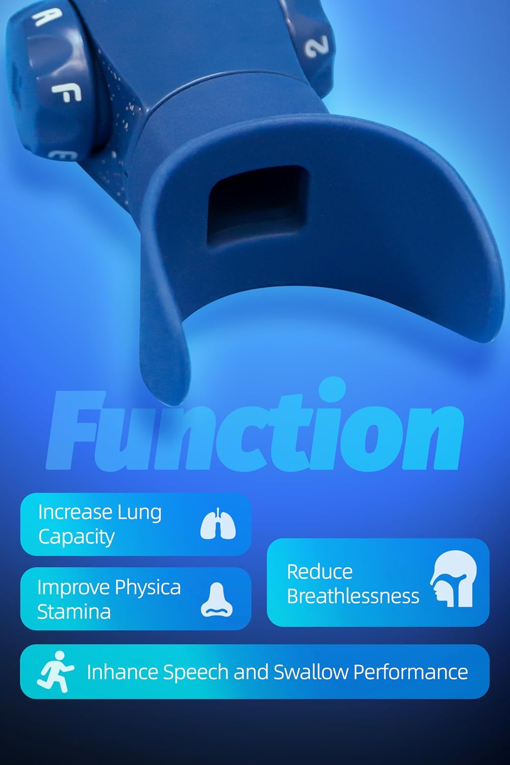 Breathing Exercise Device,Breathers Trainers Exerciser with Adjustable Inspiratory/Expiratory Vibration Fitness for Wellness