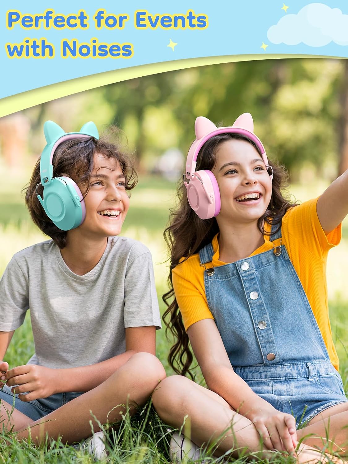 Dr.meter Ear Muffs for Noise Reduction: 27.4SNR Noise Cancelling Headphones for Kids Adults, EM100 Adjustable Hearing Protection Earmuffs for Monster Jam, Autism Sensory, Concerts, Fireworks- 3PACK