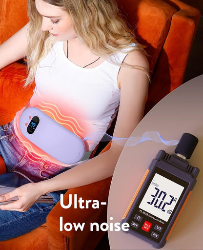 Electric Heating Pad, Portable Cordless Menstrual Heating Pad with 6 Heat Levels and 6 Massage Modes, Fast Large Heating Belly Wrap Belt for Cramps, Back Pain Relief Gifts for Women Girls Her