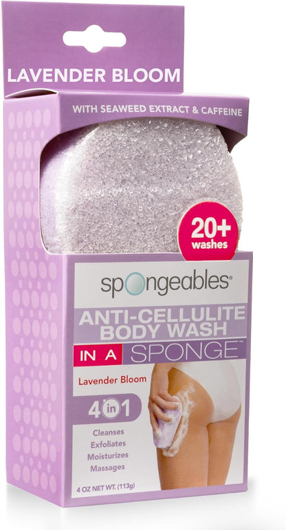 Spongeables Anti Cellulite Body Wash in a 20+ Wash Sponge, Citrus, 3 Count