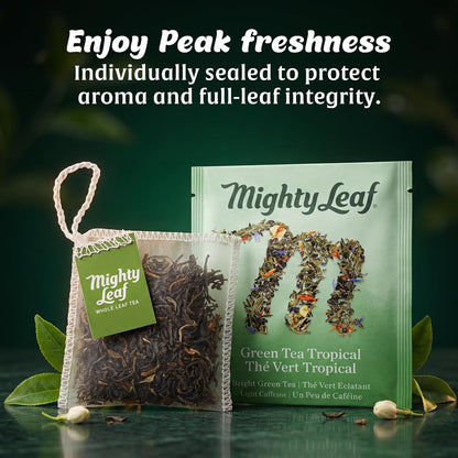 Mighty Leaf Tea Sampler - Assorted Flavors Gift Box - 40 Pouches