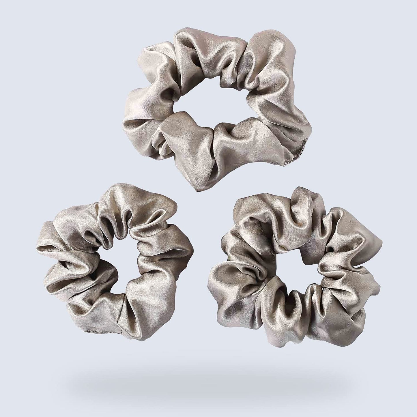 ZIMASILK 100% Mulberry Silk Hair Scrunchies, Best For Women And Girls’ Hair 19 Momme Elastic Hair Bands for Ponytail Holder Gentle And No hurt (3 Pack, Black)