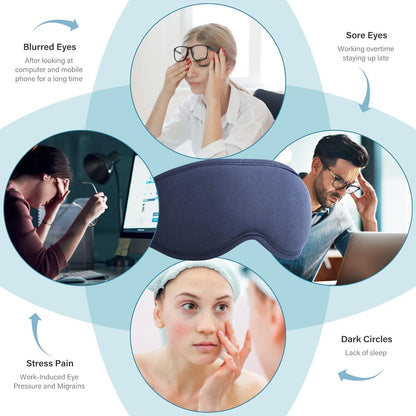 Heated Eye Mask, USB Heating Eye Mask with 3 Heating Mode,3D Contoured Sleep Mask,Hot Eye Compress Mask for Men Women with Timer for Dry Eye,Tired Eyes,MGD, Dark Circles,Puffiness