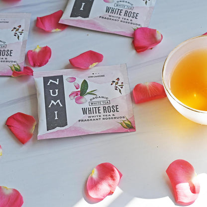 Numi Organic White Rose Tea, 16 Tea Bags, Low Caffeine
