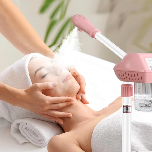 Professional Facial Steamer, Face Steam on Wheel, Estheticians Steamer-Pink