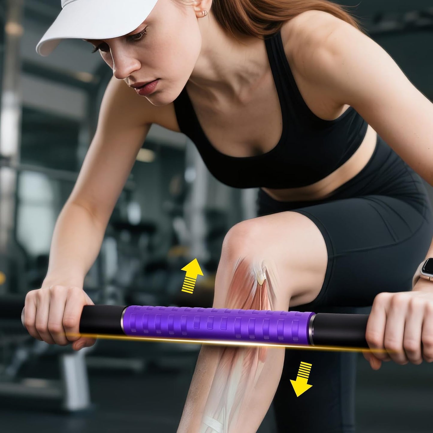 Muscle Roller Stick, Massage Roller for Muscle Deep Tissue Massage, Calf Roller for Myofascial Release, Therapy Roller Stick for Back, Legs, Arms, Waist, and Shoulders Full Body Use (Black)