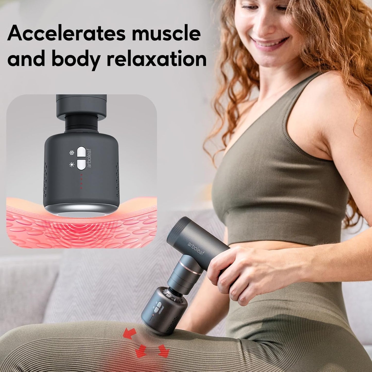 arboleaf Massage Gun Deep Tissue, Balance of Power & Portability Full-Metal Percussion Massager with Silent Brushless Motor - Ultra-Quiet Pocket-Sized for Athletes Back Pain Relief Home Office Travel