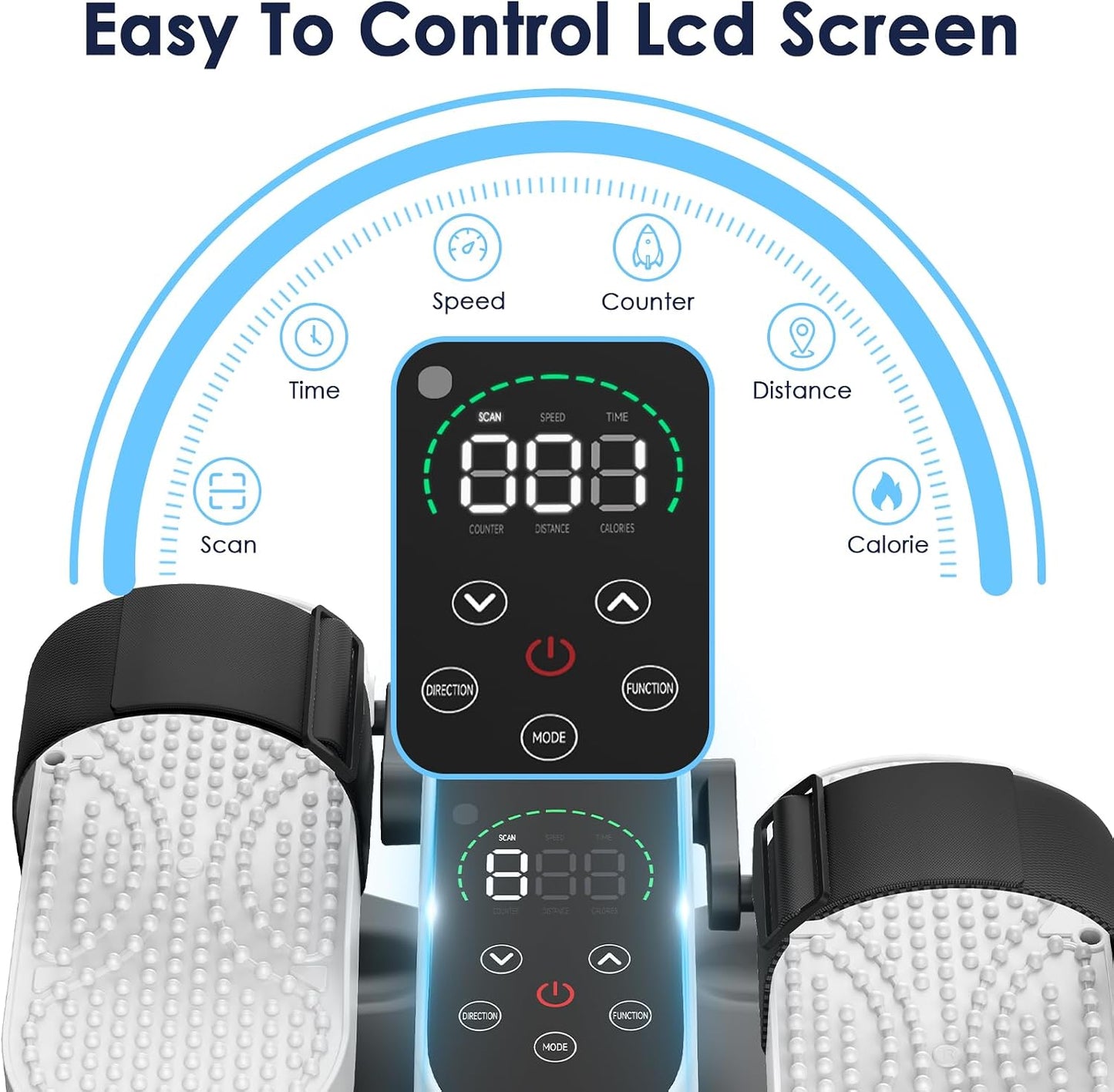 2025 New Under Desk Elliptical Machine,Portable Seated Pedal Exercise Machine for Seniors, 12 Adjustable Speed Elipse Leg Exerciser with Remote Control,Quiet Foot Exercise Machine for Home Office