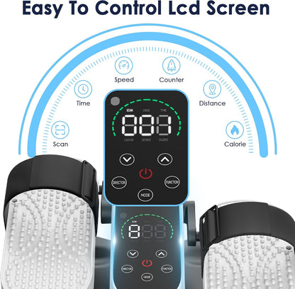 2025 New Under Desk Elliptical Machine,Portable Seated Pedal Exercise Machine for Seniors, 12 Adjustable Speed Elipse Leg Exerciser with Remote Control,Quiet Foot Exercise Machine for Home Office