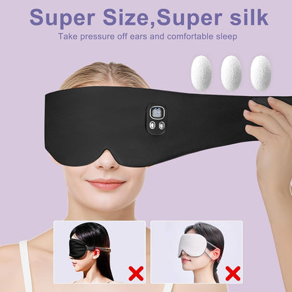 100% Mulberry Silk Cordless Heated Eye Mask, Cordless Heated Eye Masks for Dry Eyes, 4 Time Levels and 4 Temperature Settings, Visualized LED Screen, 1500mAh, Total Light Blocking
