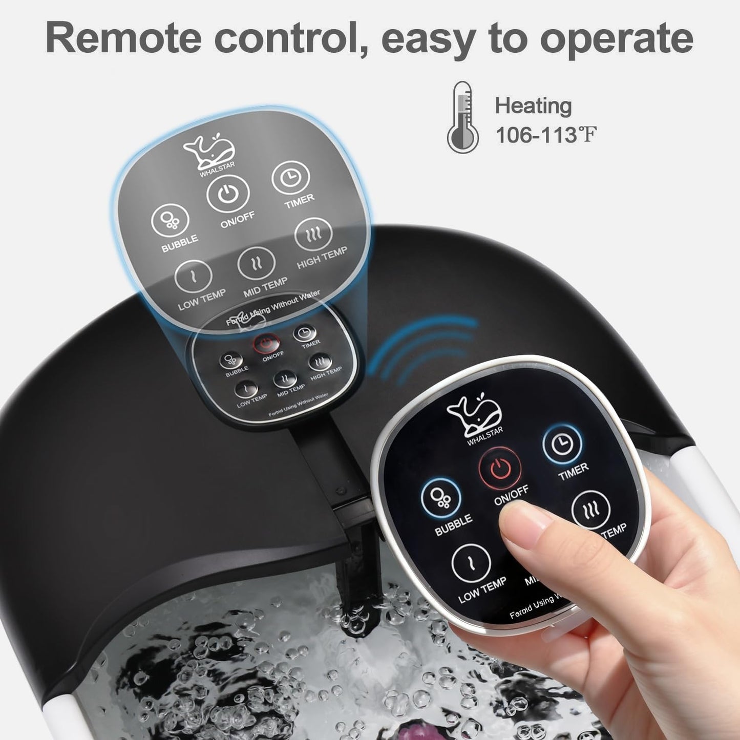 Collapsible Foot Spa Bath Massager with Heat Bubbles and Vibration Massage and Jets, 16oz Tea Tree Oil Foot Soak with Epsom Salt, Foot Bath Basin with Red Light & Remote - Pink