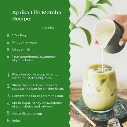 AprikaLife Organic Japanese Matcha Sencha Green Tea Bags, 60 Tea Pyramids