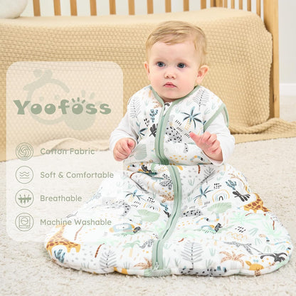 Yoofoss Baby Sleep Sack Baby Wearable Blanket 100% Cotton 2-Way Zipper Toddler Sleeping Sack