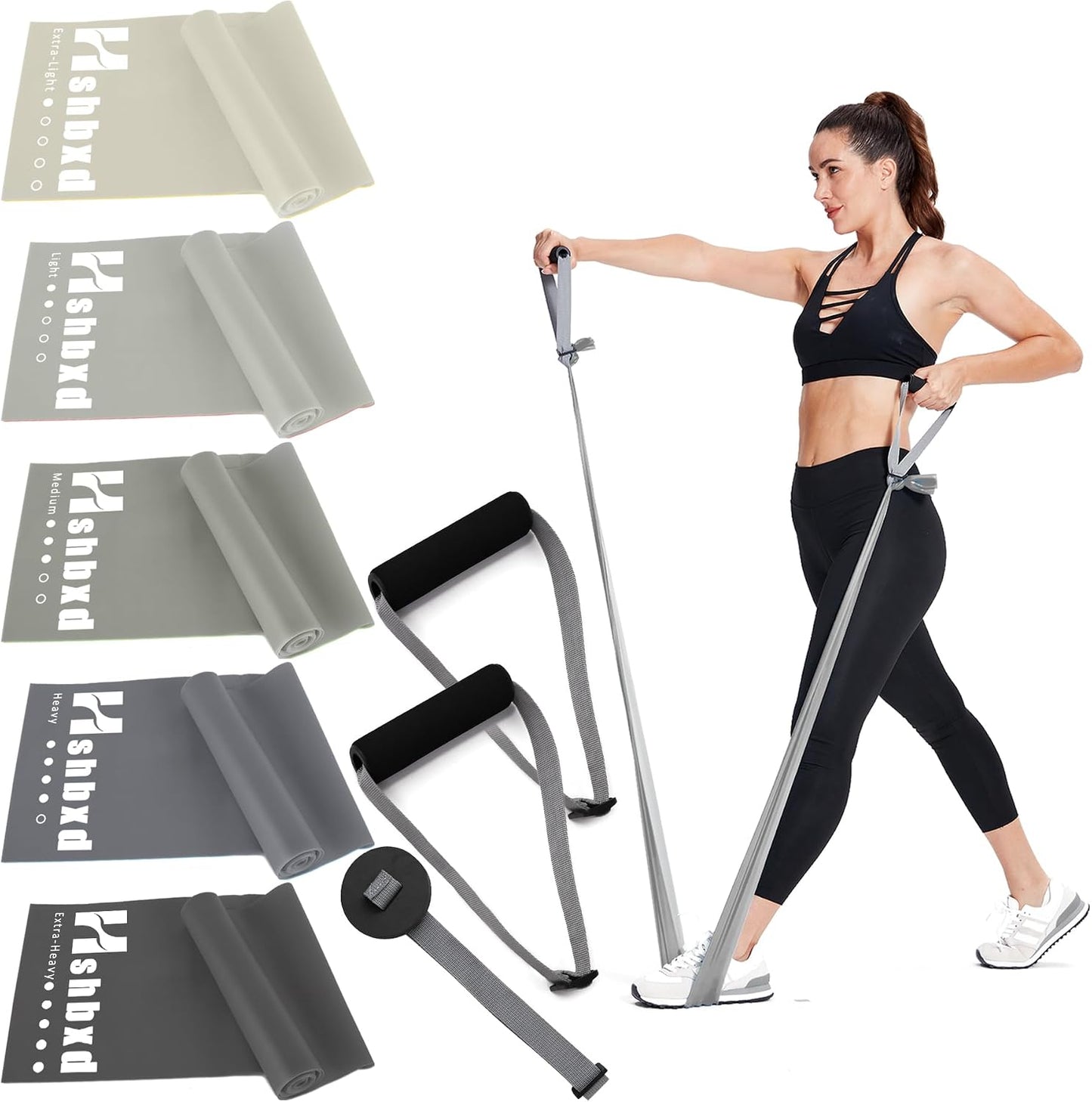Resistance Bands for Physical Therapy, Bands for Working Out, Latex Free Elastic and Exercise Bands Set for Stretching, Suitable for Rehab, Yoga, Pilates, Gym, Home Exercise