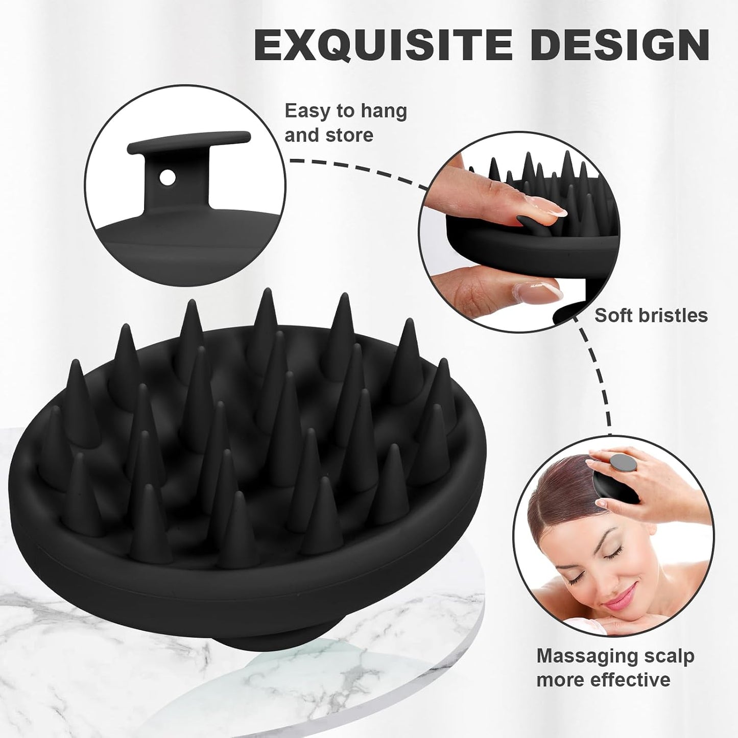 Meartchy Silicone Scalp Massager, Scalp Scrubber for Hair Growth with Soft Bristles, Scalp Exfoliator Brush Dandruff Removal Shampoo Brush for Wet Dry Scalp Care (Mint Green)