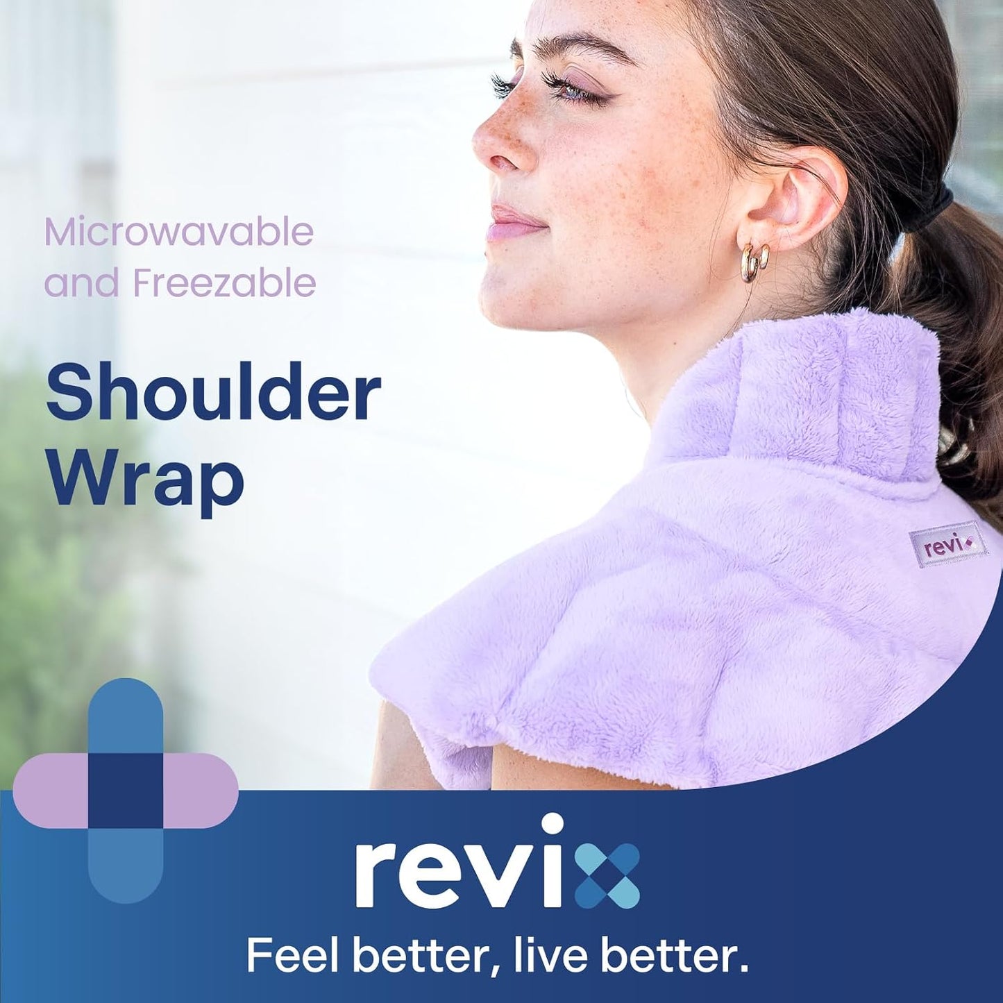 REVIX Microwave Heating Pad for Neck Shoulders and Back with Moist Heat, Weighted Microwavable Heated Neck Wrap Warmer, Scented