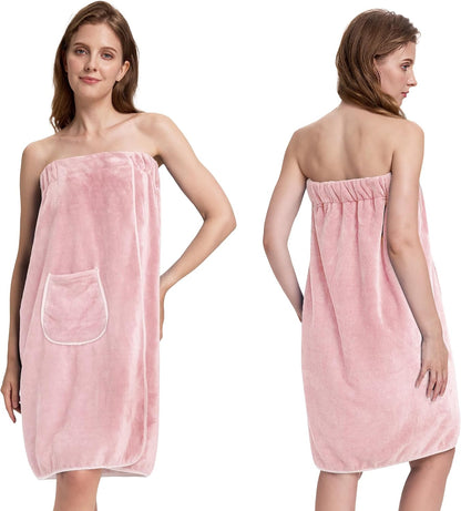 PJGGZ Towel Wrap for Women, Adjustable Button Quick Dry Absorbent Bath Wrap