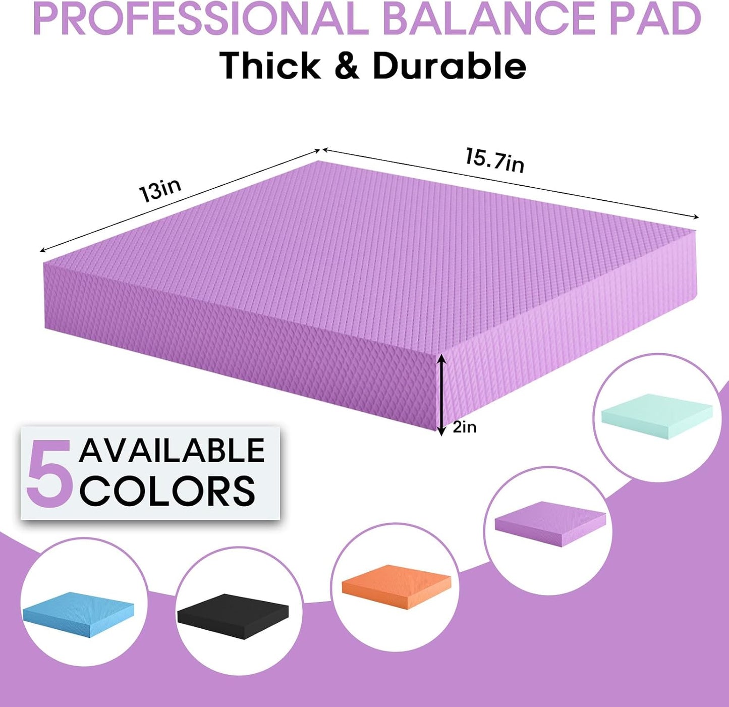 Balance Pad – Stability Trainer for Balance, Stretching, Physical Therapy, Exercise, Mobility, Rehabilitation and Core Training Non-Slip Closed Cell Foam Premium Balance Pad Knee Pad
