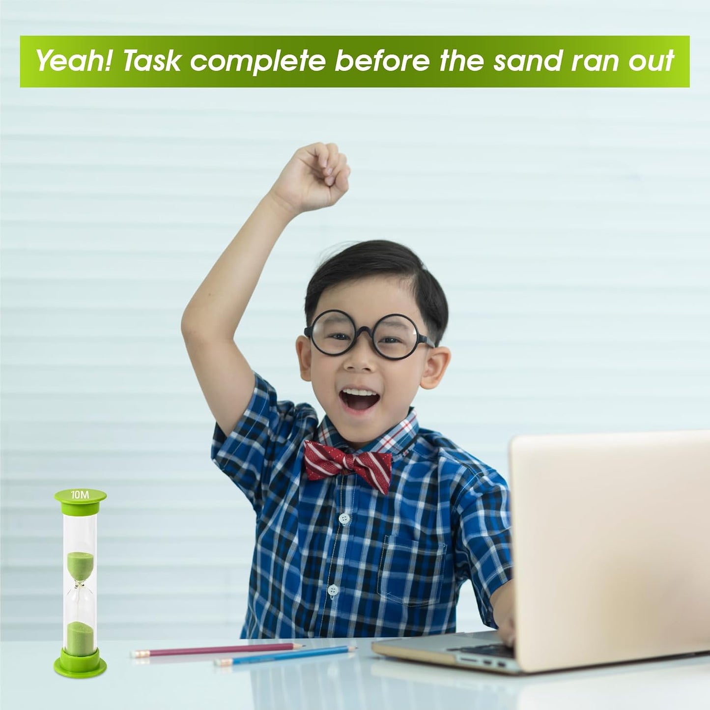 Sand Timer for Kids Set of 3 Small Colorful Hourglass Acrylic Covered Clock 1Min 2Min 5Min for Classroom, Home & Kids Room