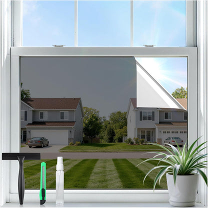 rabbitgoo Window Tint for Home with Tools, Black Silver, 17.5" x 78.7"