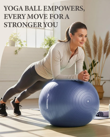 Trideer Exercise Ball, Stability Yoga Ball for Physical Therapy, Active Sitting, Pregnancy & Birth Labor Prep, Core Strength, Balance Training, Posture Improvement and Daily Stretching, 55/65/75cm