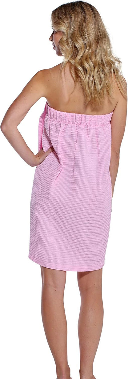 Turquaz Lightweight Knee Length Waffle Robes For Women Spa Bath Waffle