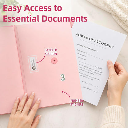 Estate Planning Binder, Document Organizer, Emergency Records File (Blue)