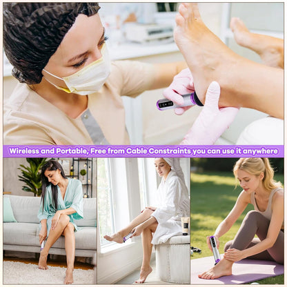 Electric Foot Callus Remover, Apply Oil,Foot File,Reusable Nano-Glass Head, Ergonomic Premium Aluminum Callus Remover for feet, Professional Foot SPA Pedicure Tool at Home