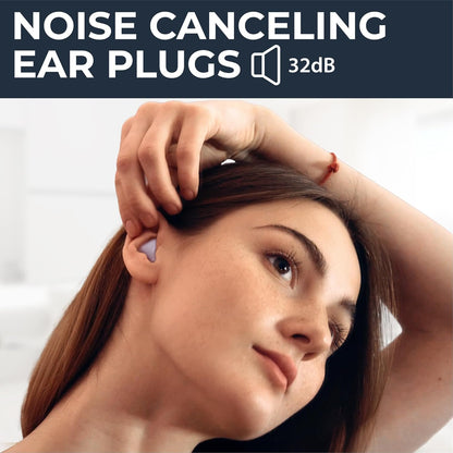 Peace&Quiet | PQ Wax Ear Plugs for Sleeping, Swimming - Soft Noise Cancelling Silicone Gel Wax Earplugs for Sleep and Swimmers, Sound Blocking Level of 32 Db, Color: Blue